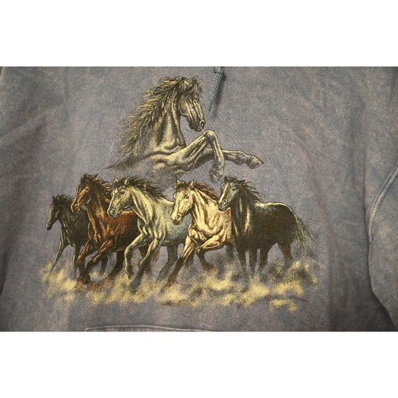 Gildan Tops - Wild Horses Hoodie, Tie Dye Hooded Sweatshirt, Bleached Pullover Sweatshirt, 3D